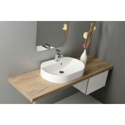 Sapho Helen umywalka 63x43 cm nablatowa owalna biała HE063