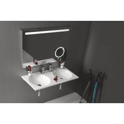 Sapho Juno umywalka 80x47 cm ścienna prostokątna podwójna biała JU100