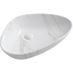 Sapho Dalma umywalka 58,5x39 cm nablatowa owalna carrara MM217