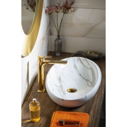 Sapho Dalma umywalka 68x44 cm nablatowa owalna carrara MM317