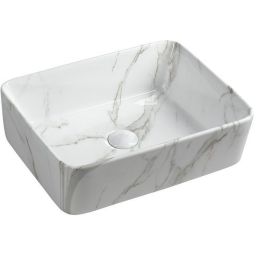 Sapho Dalma umywalka 48x38 cm nablatowa prostokątna carrara MM517