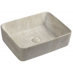 Sapho Dalma umywalka 48x38 cm nablatowa prostokątna marfil MM527