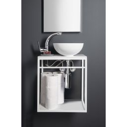 Sapho Small umywalka 26x26 cm okrągła nablatowa biała MR260