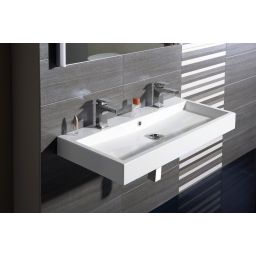 Sapho Orinoko umywalka 100x42 cm meblowa prostokątna podwójna biała OR101