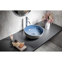 Sapho Priori umywalka 41 cm nablatowa okrągła niebieski/szary PI020