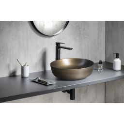 Sapho Priori umywalka 41,5x41,5 cm nablatowa okrągła brązowa PI032