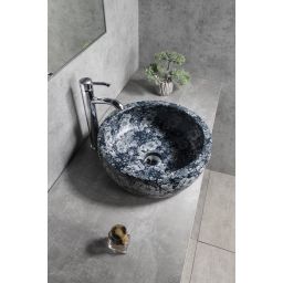 Sapho Priori umywalka 41 cm nablatowa niebieskie kwiaty PI038