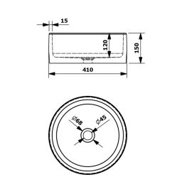 Sapho Priori umywalka 41 cm nablatowa niebieskie kwiaty PI038