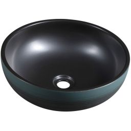 Sapho Priori umywalka 41 cm nablatowa czarny/zielony PI039