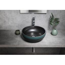 Sapho Priori umywalka 41 cm nablatowa czarny/zielony PI039