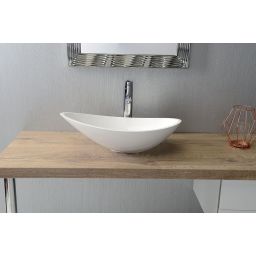Sapho Rosseta umywalka 56,4x32,3 cm nablatowa owalna biała RS564