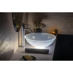 Sapho Beauty Puketa umywalka 42 cm nablatowa okrągła przezroczysta TY165