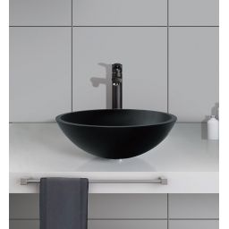 Sapho Beauty Telica umywalka 42 cm nablatowa okrągła czarna TY181B