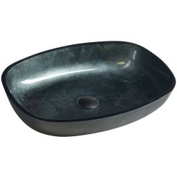 Sapho Beauty Kvaore umywalka 54x40 cm nablatowa owalna czarna TY220