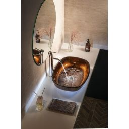 Sapho Beauty Kvaore umywalka 54x40 cm nablatowa owalna miedziana TY223