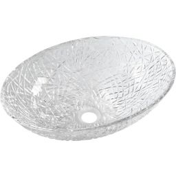 Sapho Beauty Purus umywalka 50x36 cm nablatowa owalna przezroczysta TY305CL