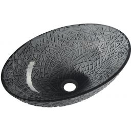 Sapho Beauty Purus umywalka 50x36 cm nablatowa owalna czarna TY305SG