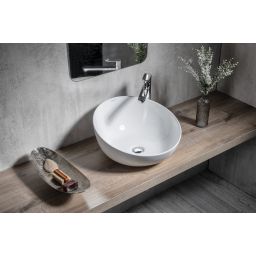 Sapho Dome Obliquo umywalka 44,5 cm nablatowa okrągła biała WH031