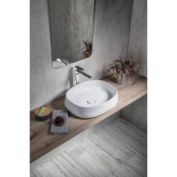 Sapho Jumper umywalka 50x40 cm nablatowa prostokątna biała WH071