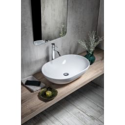 Sapho Balisong umywalka 60x40 cm nablatowa owalna biała WH080