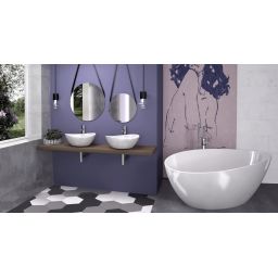 Sanitti Tre umywalka 47,3x37,6 cm nablatowa biały połysk TRE-47-BP