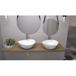 Sanitti Tre umywalka 47,3x37,6 cm nablatowa biały połysk TRE-47-BP