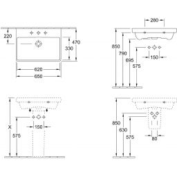 Villeroy & Boch Avento umywalka 65x47 cm prostokątna Weiss Alpin 41586501
