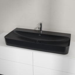 Villeroy & Boch Finion umywalka 100x47 cm prostokątna ścienna-meblowa CeramicPlus Pure Black 41681BR7