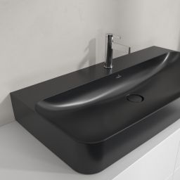 Villeroy & Boch Finion umywalka 100x47 cm prostokątna ścienna-meblowa CeramicPlus Pure Black 41681BR7