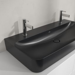 Villeroy & Boch Finion umywalka 100x47 cm prostokątna ścienna-meblowa CeramicPlus Pure Black 41681LR7