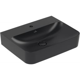 Villeroy & Boch Finion umywalka 60x47 cm prostokątna ścienna-meblowa CeramicPlus Pure Black 41686LR7