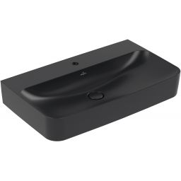 Villeroy & Boch Finion umywalka 80x47 cm prostokątna ścienna CeramicPlus Pure Black 416881R7