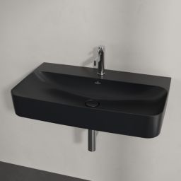 Villeroy & Boch Finion umywalka 80x47 cm prostokątna ścienna CeramicPlus Pure Black 416881R7