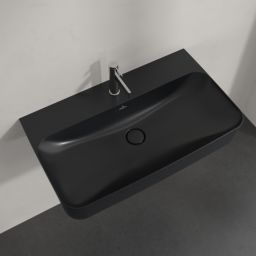 Villeroy & Boch Finion umywalka 80x47 cm prostokątna ścienna CeramicPlus Pure Black 416881R7