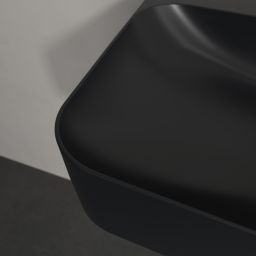 Villeroy & Boch Finion umywalka 80x47 cm prostokątna ścienna CeramicPlus Pure Black 416881R7