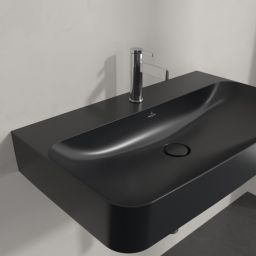 Villeroy & Boch Finion umywalka 80x47 cm prostokątna ścienna CeramicPlus Pure Black 416881R7