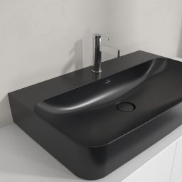 Villeroy & Boch Finion umywalka 80x47 cm prostokątna ścienna-meblowa CeramicPlus Pure Black 41688CR7