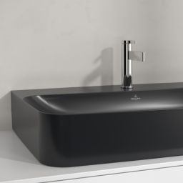 Villeroy & Boch Finion umywalka 80x47 cm prostokątna ścienna-meblowa CeramicPlus Pure Black 41688LR7