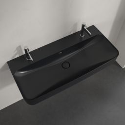 Villeroy & Boch Finion umywalka 100x47 cm prostokątna ścienna CeramicPlus Pure Black 4168A1R7