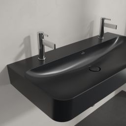 Villeroy & Boch Finion umywalka 100x47 cm prostokątna ścienna CeramicPlus Pure Black 4168A1R7