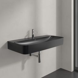 Villeroy & Boch Finion umywalka 100x47 cm prostokątna ścienna CeramicPlus Pure Black 4168A2R7