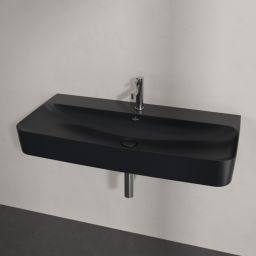 Villeroy & Boch Finion umywalka 100x47 cm prostokątna ścienna CeramicPlus Pure Black 4168A2R7