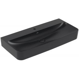 Villeroy & Boch Finion umywalka 100x47 cm prostokątna ścienna CeramicPlus Pure Black 4168ABR7