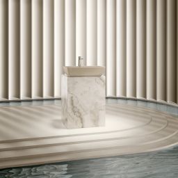 Villeroy & Boch Artis umywalka 41x41 cm kwadratowa nablatowa CeramicPlus Almond 417841AM