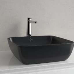 Villeroy & Boch Artis umywalka 41x41 cm kwadratowa nablatowa CeramicPlus Pure Black 417841R7