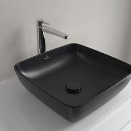 Villeroy & Boch Artis umywalka 41x41 cm kwadratowa nablatowa CeramicPlus Pure Black 417841R7