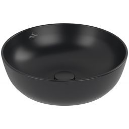 Villeroy & Boch Artis umywalka 43x43 cm okrągła nablatowa CeramicPlus Pure Black 417943R7