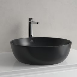 Villeroy & Boch Artis umywalka 43x43 cm okrągła nablatowa CeramicPlus Pure Black 417943R7