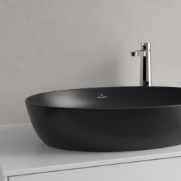 Villeroy & Boch Artis umywalka 61x41 cm owalna nablatowa CeramicPlus Pure Black 419861R7