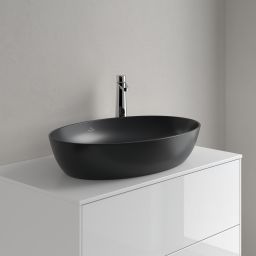 Villeroy & Boch Artis umywalka 61x41 cm owalna nablatowa CeramicPlus Pure Black 419861R7